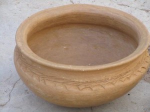 A pot before firing