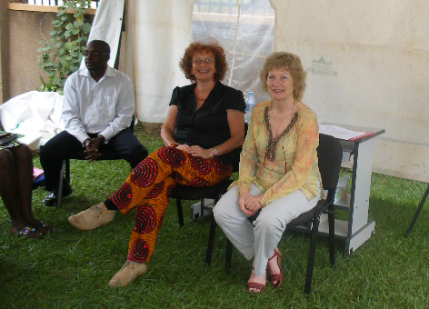 Helen and Felicity with Danson S. kahyana, Lecturer, Department of Literature, Makerere University
