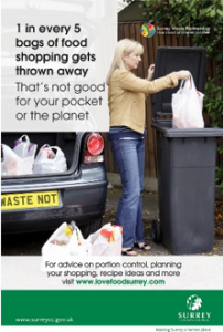 Woman throwing away food