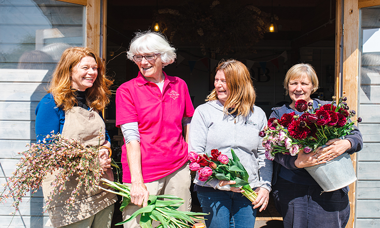 Debbie Scott, Gill Hodgson, Jo Wright and Wendy Paul of Flowers from the Farm