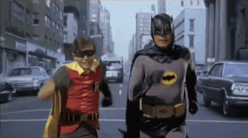 batman & robin run gif