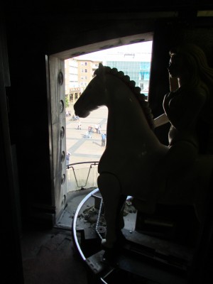 Inside the Godiva clock