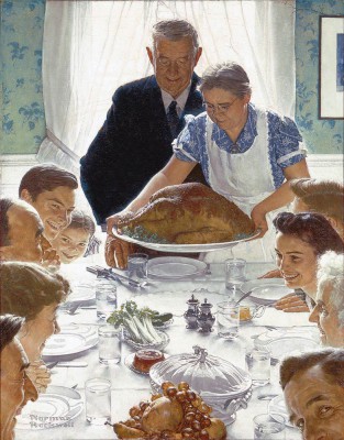 Norman Rockwell paining Freedom from Want (a family celebrating Thanksgiving)