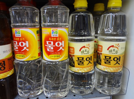 Bottles of Korean corn syrup, mmmmm yummmmm